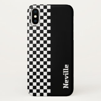 Personalised Two-Tone Checkerboard iPhone X Case