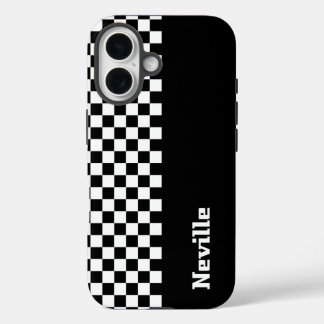 Personalised Two-Tone Checkerboard iPhone 16 Case