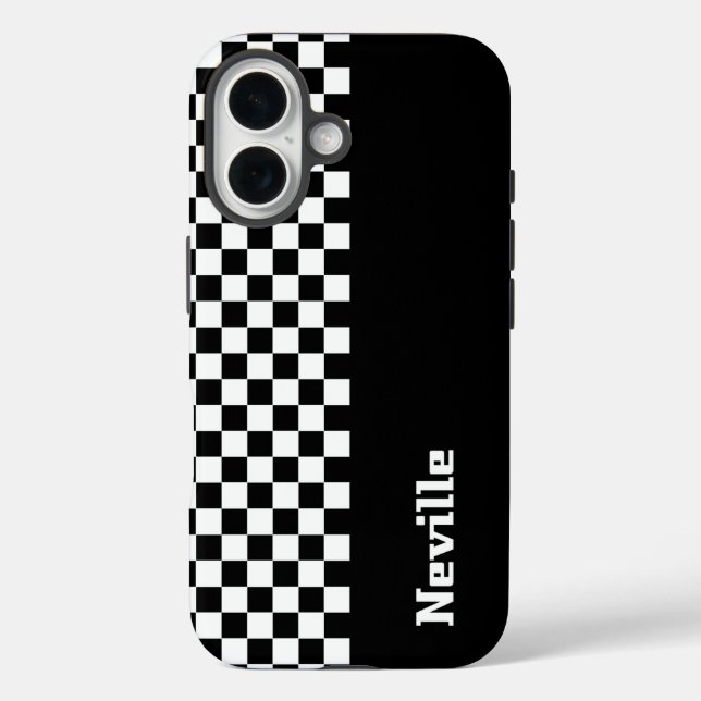 Personalised Two-Tone Checkerboard Case-Mate iPhone Case (Back)