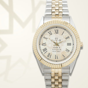 Personalised Two-Tone Couple’s Heartline Watch