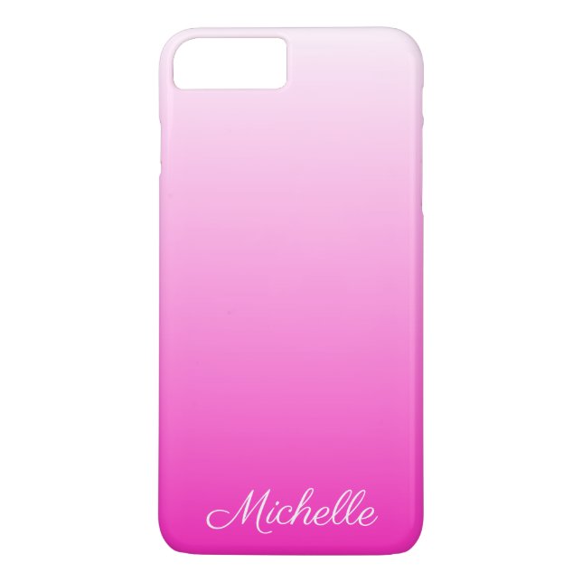 Personalised two-tone gradient ombre hot pink Case-Mate iPhone case (Back)