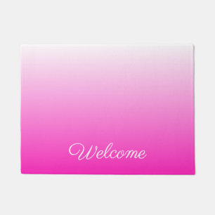 Personalised two-tone gradient ombre hot pink doormat