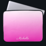 Personalised two-tone gradient ombre hot pink laptop sleeve<br><div class="desc">Personalised two-tone gradient ombre hot pink</div>