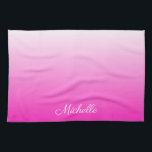 Personalised two-tone gradient ombre hot pink tea towel<br><div class="desc">Personalised two-tone gradient ombre hot pink</div>