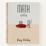 Personalised Two Tone Math Notes Notebook<br><div class="desc">A math notes personalised school notebook by subject matter,  in two tone cream and eggshell faux linen. Unique style for back to school. Just add your name.</div>