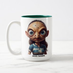 Personalised Two-Tone Women's Rugby Mug