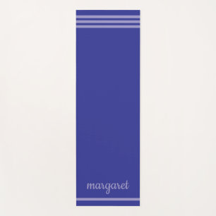 Personalised two-toned purple front & back stripes yoga mat