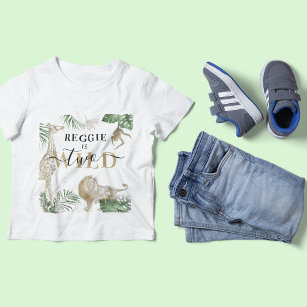 Personalised 'Two Wild' Jungle/Safari Baby T-Shirt