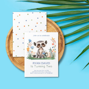 Personalised Two Wild Monkey Safari 2nd Birthday Invitation