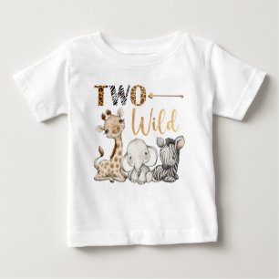 Personalised Two Wild Safari First Birthday  Baby T-Shirt