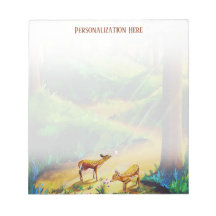 Personalised Two Woodland Fawns Notepad