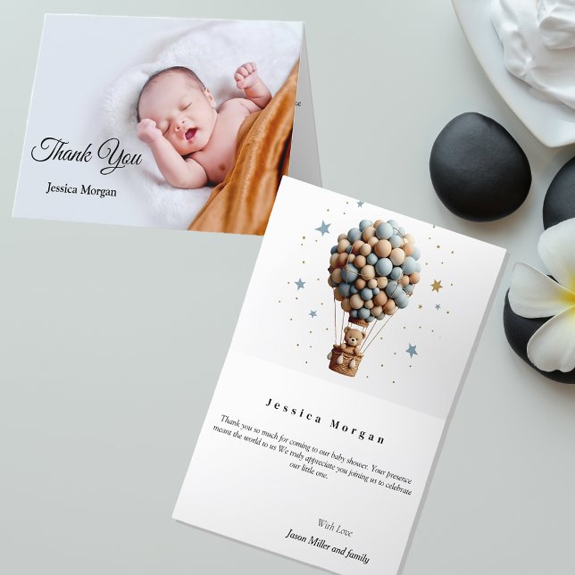 Personalised Type Photo Baby Folded Thank You Card (Creator Uploaded)
