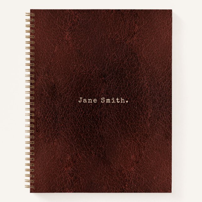 Personalised Typewriter Font Antique Leather Book  (Front)