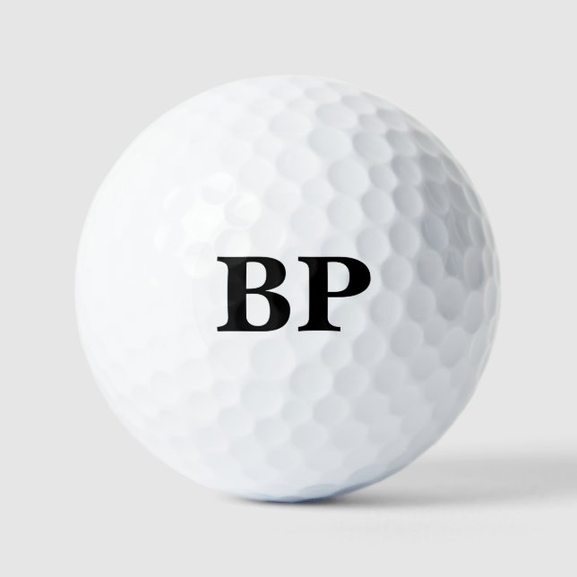 personalised typography abbreviation name  golf balls (Front)