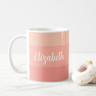 Personalised Typography Name Template Peach Colour Coffee Mug