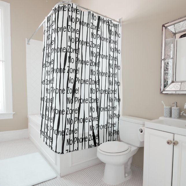 Personalised Typography Pattern Modern Fine Art Shower Curtain (In Situ)