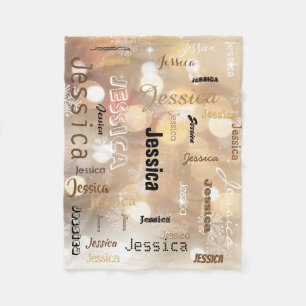 Personalised Typography Subway Art Bokeh Snowflake Fleece Blanket