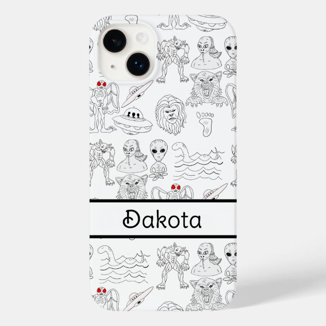 Personalised UFO, Alien, Bigfoot Cryptid   Case-Mate iPhone Case (Back)