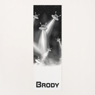 Personalised UFO Galaxy with Alien Spaceships Yoga Mat