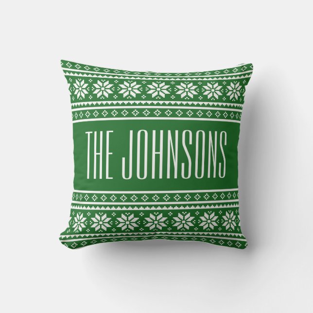 Personalised UGLY CHRISTMAS SWEATER throw pillows (Front)
