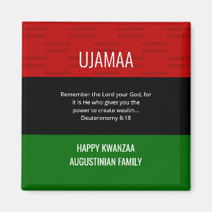 Personalised UJAMAA Deut 8 18 Happy Kwanzaa  Magnet