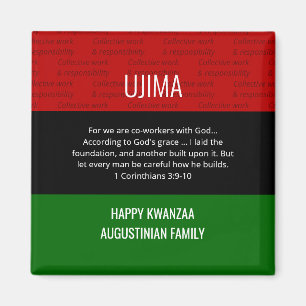 Personalised UJIMA Happy Kwanzaa  Magnet