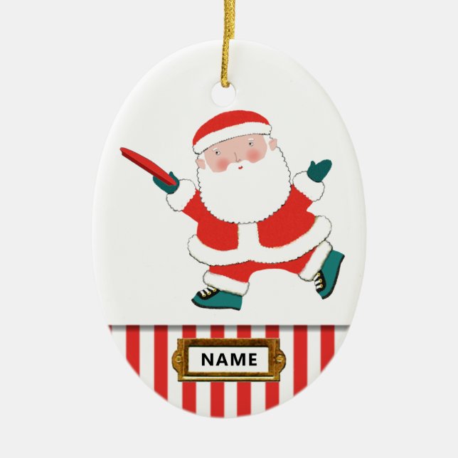 personalised ultimate frisbee collectable ceramic  ceramic ornament (Front)