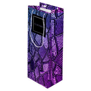 Personalised Ultra Violet Mosaic Glass Wine Bag