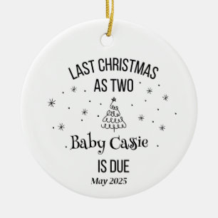 Personalised Ultrasound 1st Christmas Ceramic Ornament