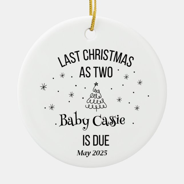 Personalised Ultrasound 1st Christmas Ceramic Ornament (Front)