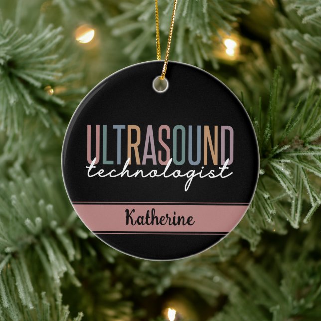 Personalised Ultrasound Technologist Gifts Ceramic Ornament (Tree)