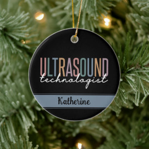 Personalised Ultrasound Technologist Gifts Ceramic Ornament
