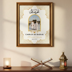 Personalised Umrah Mubarak Photo Poster Custom I