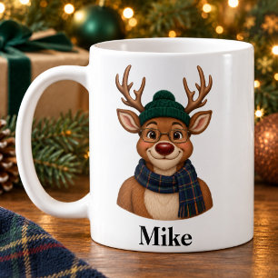Personalised Uncle Christmas Mug Cute Reindeer