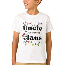 Personalised uncle Claus tshirt for boys