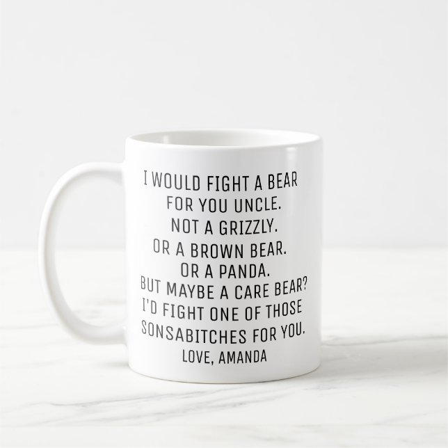 Personalised Uncle Gift Custom Uncle Gifts Funny  Coffee Mug (Left)