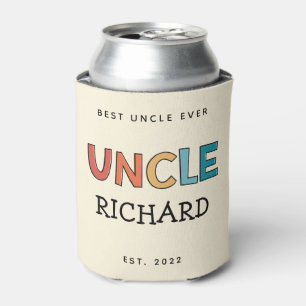 Personalised Uncle Retro Gift Best Uncle Ever Cute Can Cooler