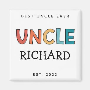 Personalised Uncle Retro Gift Best Uncle Ever Cute Magnet