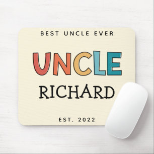 Personalised Uncle Retro Gift Best Uncle Ever Cute Mouse Pad
