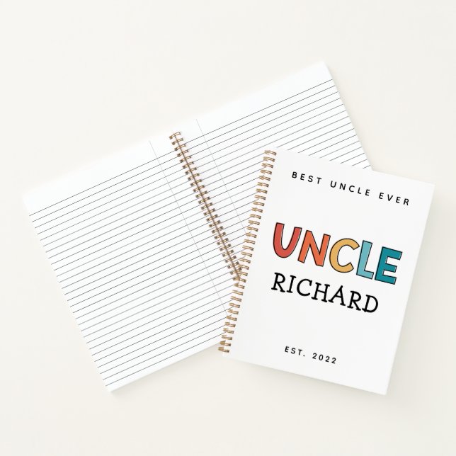 Personalised Uncle Retro Gift Best Uncle Ever Cute Notebook (Inside)