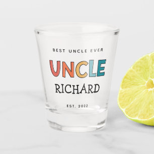 Personalised Uncle Retro Gift Best Uncle Ever Cute Shot Glass