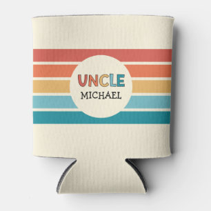 Personalised Uncle Retro Stripes Can Cooler