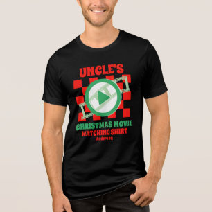 Personalised Uncle's Christmas Movie Watching Tri-Blend Shirt