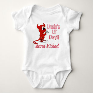 Personalised Uncle's Lil Devil with Cute Devil Baby Bodysuit
