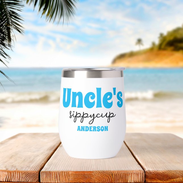 Personalised Uncle's Sippy Cup Wine Tumbler (Beach)