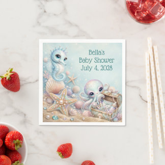 Personalised Under the Sea Baby Shower Paper Napkin