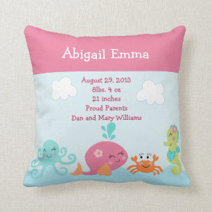 Personalised Under the Sea life Pillow Keepsake