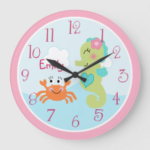 Personalised Under the Sea life Seahorse Clock