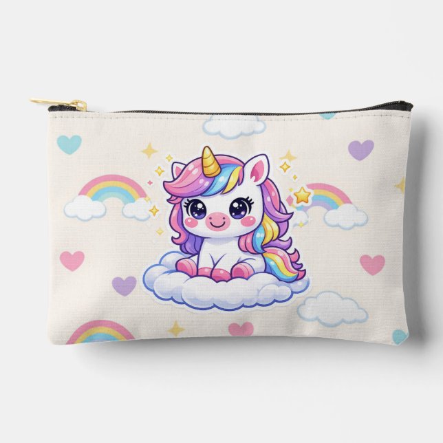 Personalised Unicorn Back to School Pencil Case Accessory Pouch (Front)