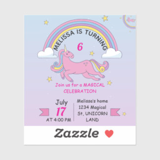 Personalised Unicorn Birthday Favours for Girls